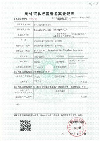 License Photo certificate from Guangzhou Yoxuan Technology Co., Ltd.
