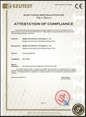 CE certificate of Jiangsu Xinmechan Technology Co., Ltd. – certificate photo, supplier certificates section