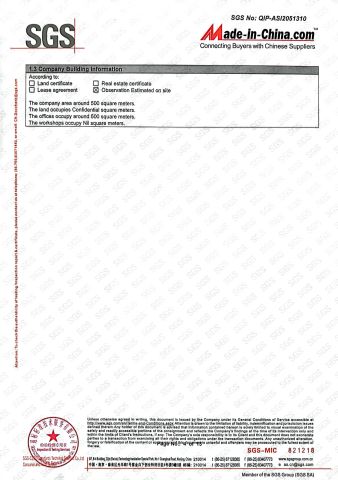 SGS certificate from Shouguang Greentime Agriculture Technology Co., Ltd.