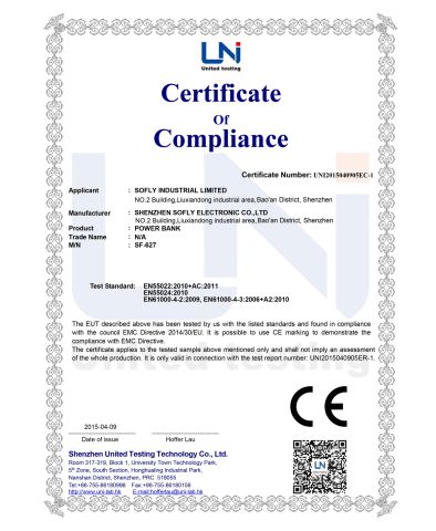 CE certificate from Changsha Sofly Industry Co.,Ltd