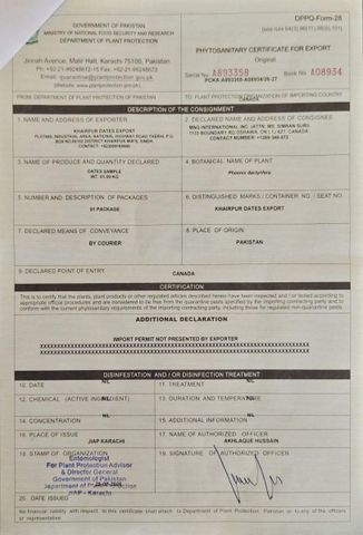 Phytosanitary Certificate certificate from JAK GATEWAY (PVT) LTD