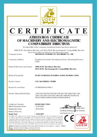 cnc machining center CE certificate of Shandong Schuler CNC Machinery Co., Ltd. – certificate photo, supplier certificates section