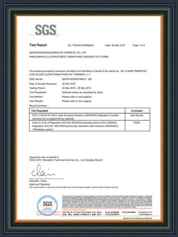 SGS certificate of Qingdao Semate Furniture Co., Ltd – certificate photo, supplier certificates section