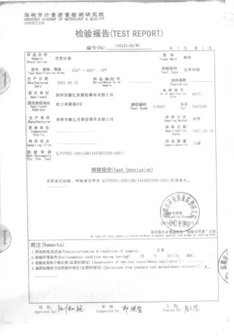 QB certificate from Shenzhen Gloffie Outdoor Products Co., Ltd