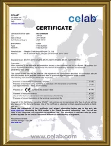celab certificate from Kunshan Liyuanxin Metal Products Co., Ltd.