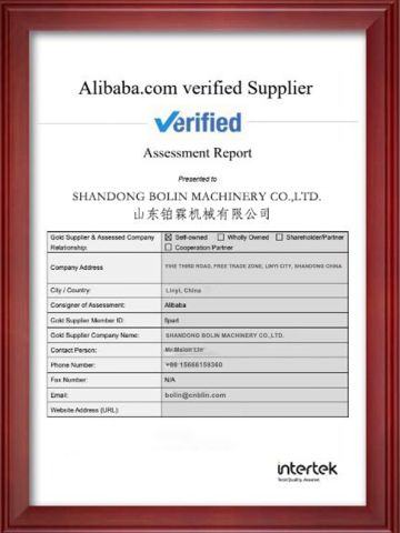 certificate 2 certificate of Shandong Bolin Machinery Co., Ltd. – certificate photo, supplier certificates section