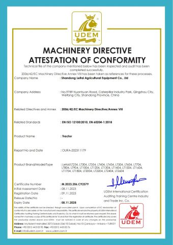 Certificates certificate of Letol Agricultural Equipment (Qingdao) Co., LTD – certificate photo, supplier certificates section