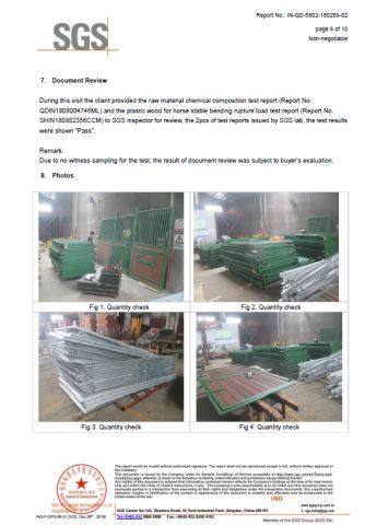 SGS certificate from QINGDAO HOPE HORSE TRADE CO., LTD.
