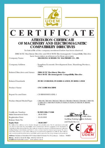 CNC Lathe CE certificate of Shandong Schuler CNC Machinery Co., Ltd. – certificate photo, supplier certificates section