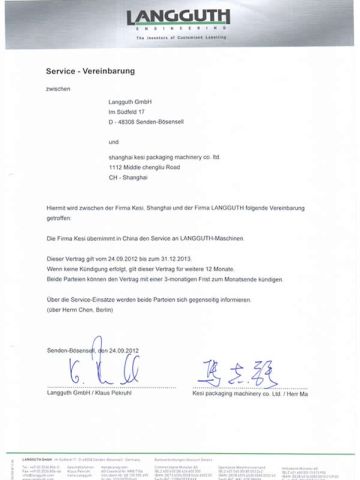 Certificate certificate of Shanghai Kesi Packaging Machinery Co., Ltd. – certificate photo, supplier certificates section
