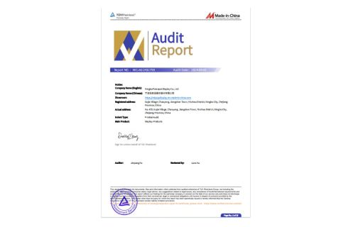 TUV Audit Report No. MIC-ASI2431799 certificate from Ningbo Paiaopai Display Co., Ltd