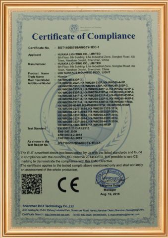 CE-LED Surface Mounted Pool light certificate from Shenzhen Huaxia Lighting Co., Limited