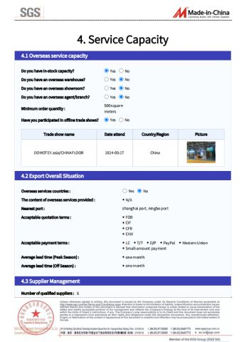 Certification Report certificate from Changzhou Richwood Decorative Material Co., Ltd.