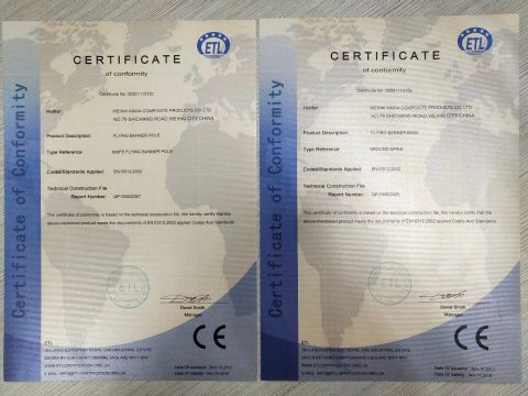 CE certificate from Weihai Kawa Composite Products Co., Ltd.
