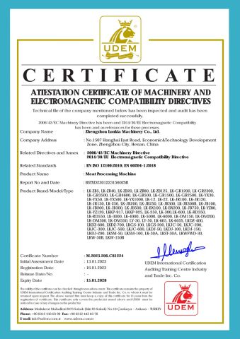 CE05 certificate from Zhucheng Lonkia Co., Ltd
