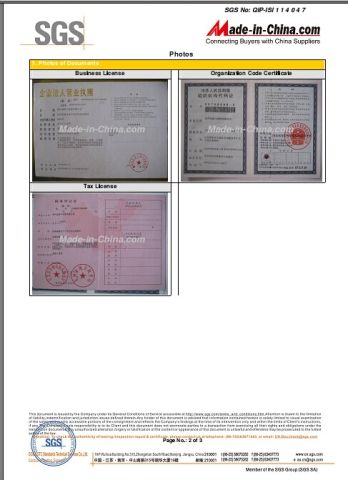 SGS certificate from Changzhou Longxiang Gas Spring Co., Ltd.