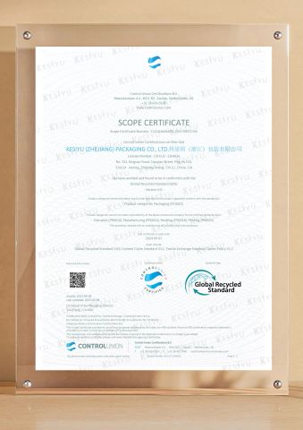 GRS certificate of Belpack (Shanghai) Packaging Co., Ltd. – certificate photo, supplier certificates section