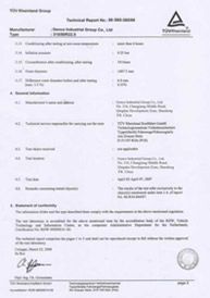 TUV certificate of Qingdao Vistar Tire Co., Ltd. – certificate photo, supplier certificates section