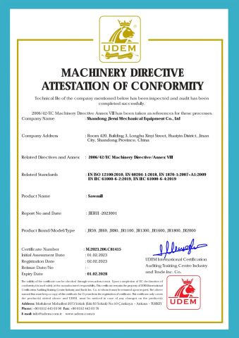 CE certificate certificate from Shandong Jierui Machinery Equipment Co., Ltd.