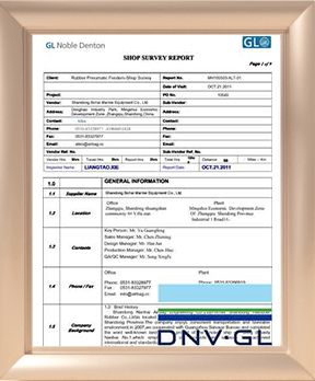 DNV GL certificate from Qingdao Jerryborg Marine Machinery Co., Ltd