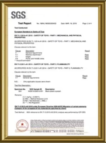 SGS certificate from Kunshan Liyuanxin Metal Products Co., Ltd.