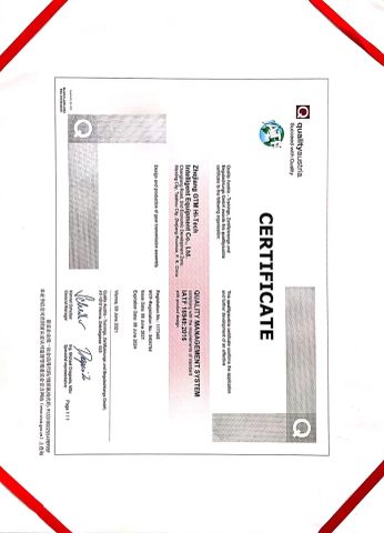16949 certificate from ZHEJIANG GTM HIGH-TECH INTELLIGENT EQUIPMENT CO., LTD.