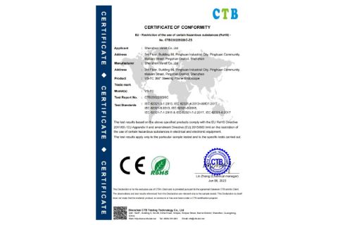 CE Certificate - TC certificate from Shenzhen Vsndt Co., Ltd.