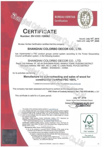 Certificate certificate from Shanghai Colorbo Industrial Co., Ltd.