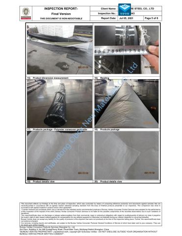 BV test report 5 certificate from Shandong Obor New Materials Co., Ltd.