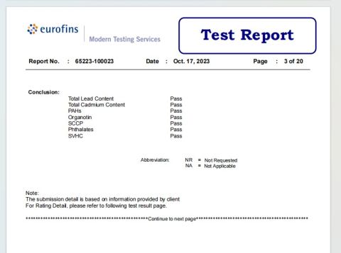 reprot from our customer2 certificate from Jinjiang Henghao Shoe Industry Ltd.