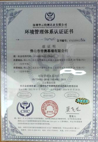 GB/T24001-2016/IS014001:2015 certificate from Foshan Builtop Building Materials Co., Ltd.
