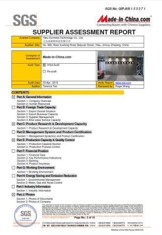 SGS Certification 2 certificate of Yiwu Sunmeta Technology Co., Ltd. – certificate photo, supplier certificates section