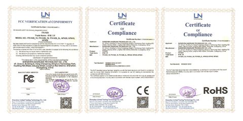 CE/FCC/ROHS certificate from R&O Industrial Technology Co., Limited