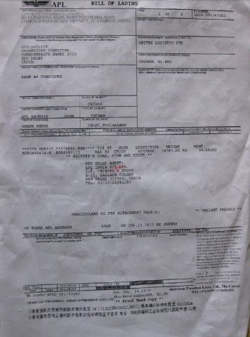 Common wealth Bill of Lading certificate from Liping Outdoors Manufactory Ltd.