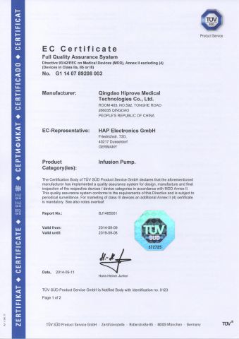 CE-3 certificate from ALL PRO CORPORATION