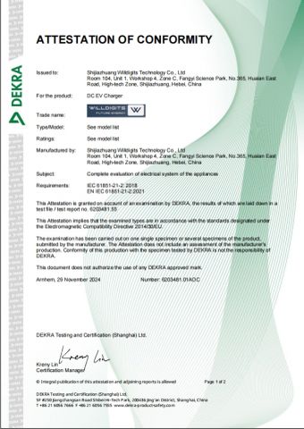 CE certificate from Shijiazhuang Willdigits Technology Co., Ltd