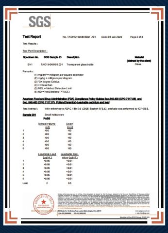 SGS certificate of Heze Rising Glass Co., Ltd – certificate photo, supplier certificates section