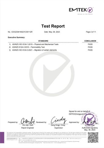 ASNZSISO certificate from Shantou Yanaa Toys Co., Ltd
