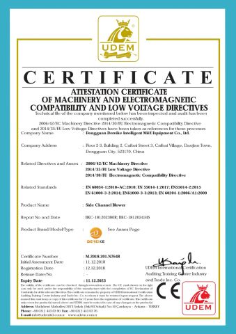 CE certificate from Dongguan Dereike Intelligent M&E Equipment Co., Ltd.