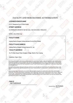 Disney FAMA certificate from Shanghai Jspeed Industry Co., Ltd.