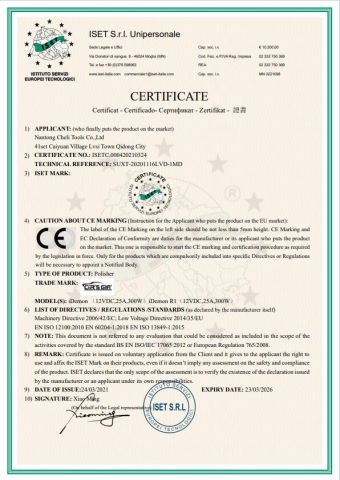 CE1 certificate from Nantong Cheli Tools Co., Ltd.
