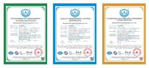 Certificates certificate from Yantai All Metals Electronic & Mechanical Equipment Co., Ltd