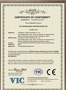 Certificates certificate from Guangzhou Chingo Cosmetic Co., Ltd.