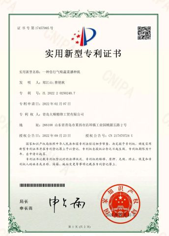 certificates certificate from Qingdao Dashun Jingfeng Industry and Trade Co., Ltd.