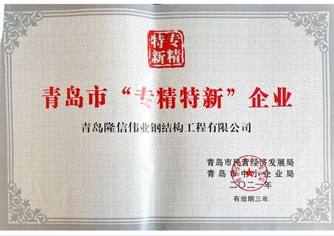 Certificates certificate from Qingdao Longxinweiye Steel Works Co., Ltd.