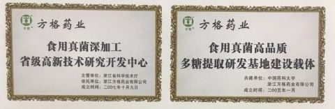 Enterprise Honor certificate from Zhejiang Fangge Pharmaceutical Industry Co., Ltd.