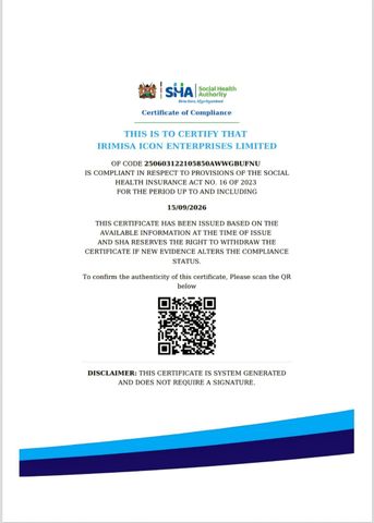Social Health Authority Certificate of Compliance certificate from MHMD LLC