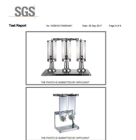 SGS certificate from Guangzhou Shunyi Long Trade Co., Ltd