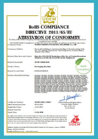 Certificates certificate of Foshan Dession Packaging Machinery Co., Ltd. – certificate photo, supplier certificates section