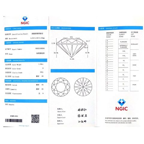NGIC certificate certificate from Wuzhou Messi Gems Co., Ltd.